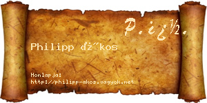 Philipp Ákos névjegykártya
